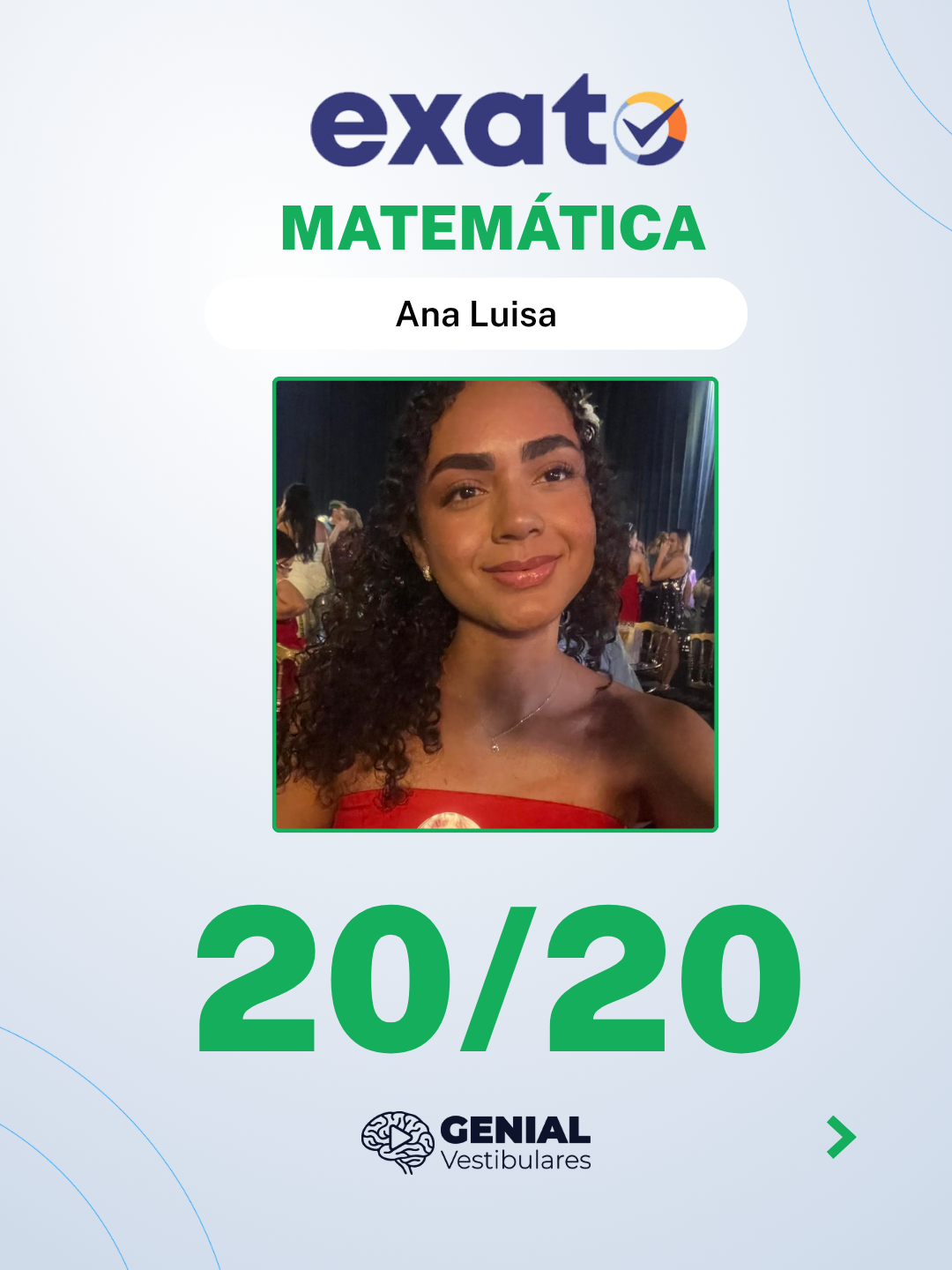 Ana Luisa — 20/20 em Matemática